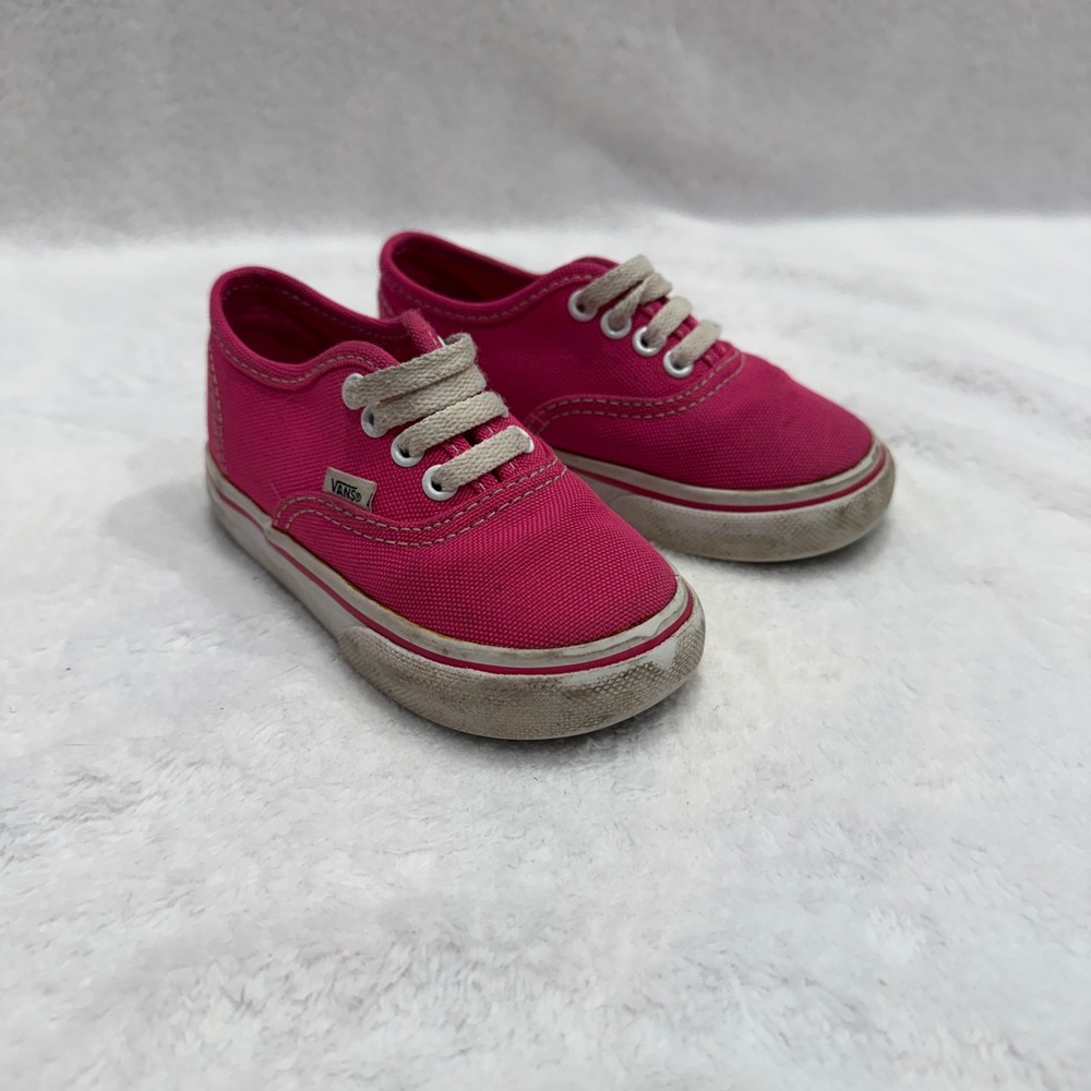 Toddler Vans Authentic Pink Canvas‎ Low Top Lace Up Sneakers Size 6